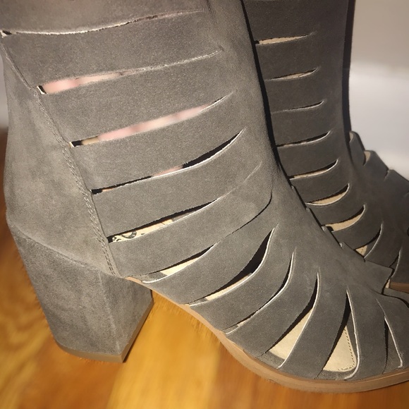Canopy Suede Peep Toe Bootie - Picture 2 of 5
